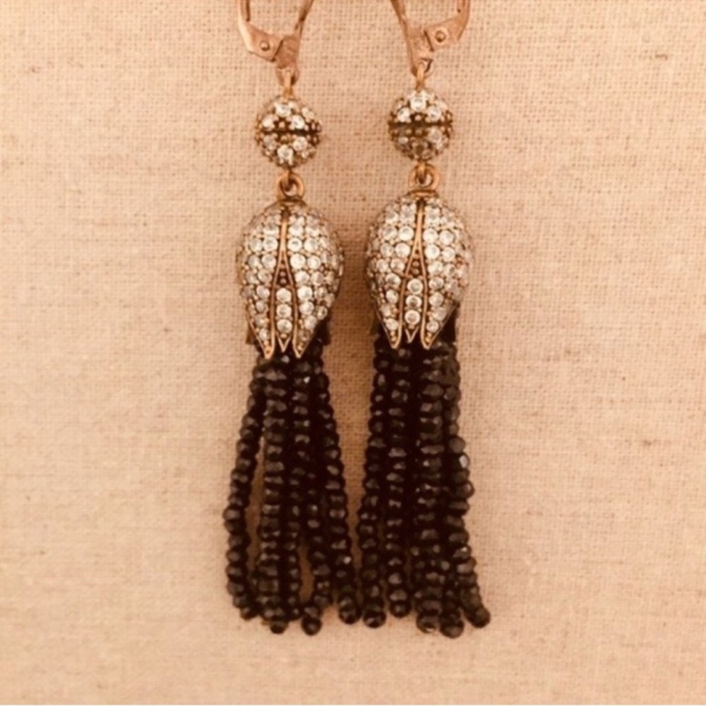 Grand Bazaar | Earrings | Drop Onyx & Cubic Zirconia - Picture 2 of 5